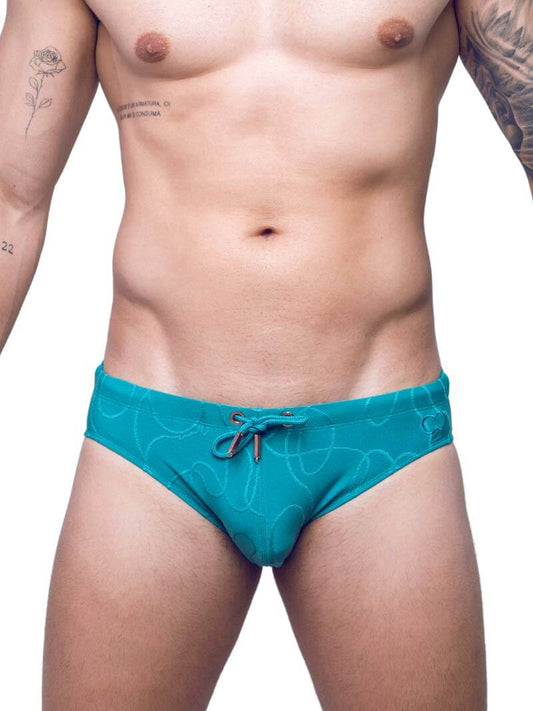 2eros V10 Textured Swim Brief in Green