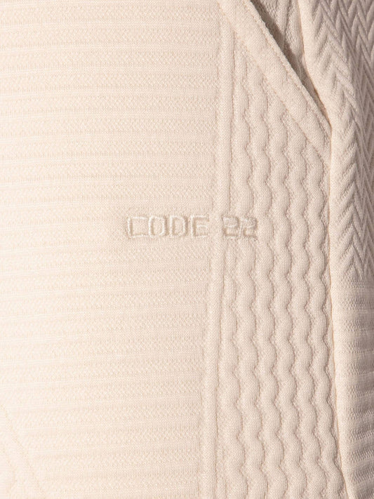 close up detail of code 22 medley off-white pants