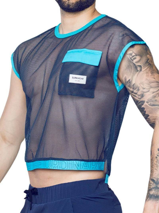 Men's Supawear Neon Mesh Cropped Tank Top