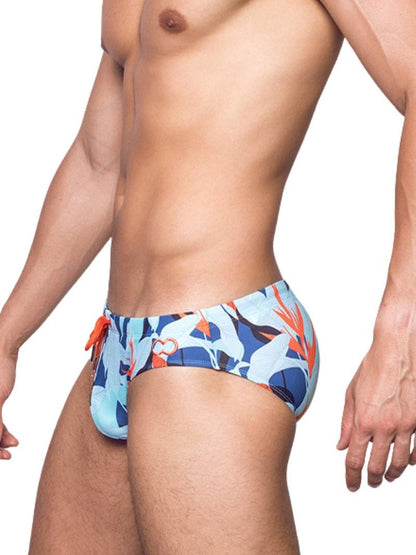 2eros Carribean Twist Swimming Brief with Tropical Print