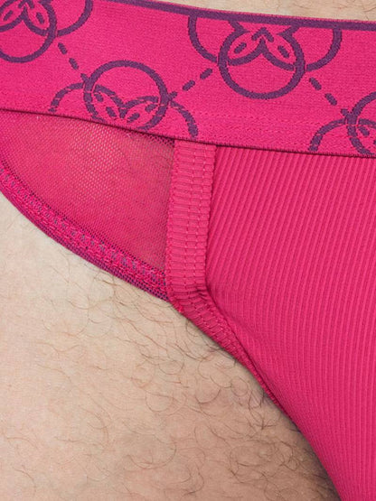 2eros Mens Breathable Mesh Himeros Thong Underwear Raspberry