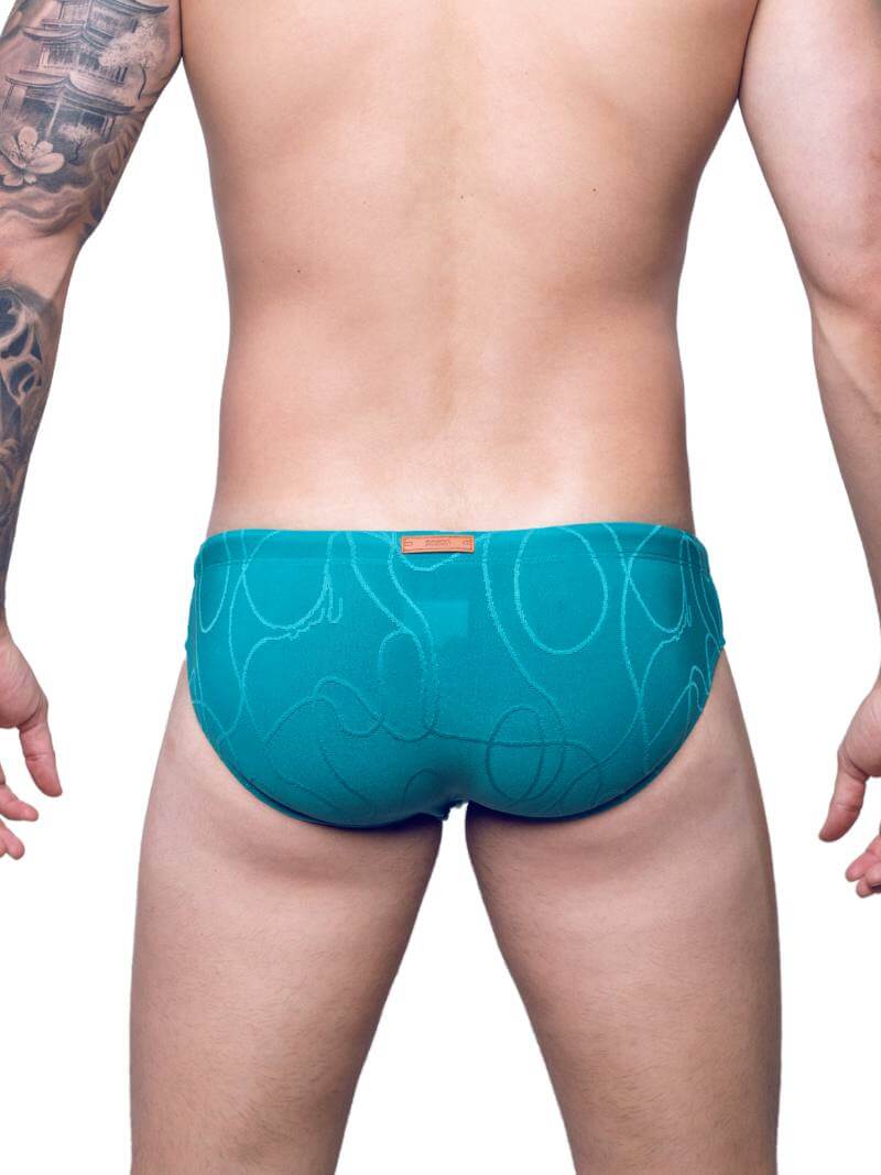 2eros V10 Textured Swim Brief in Green