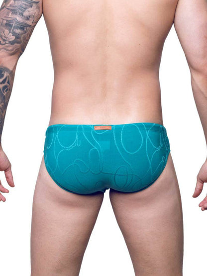 2eros V10 Textured Swim Brief in Green