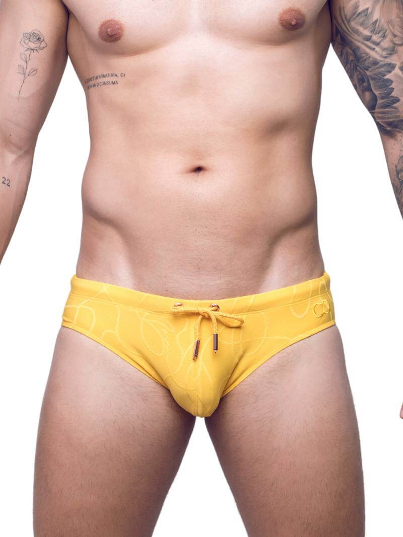 2eros V10 Textured Swim Brief in Yellow