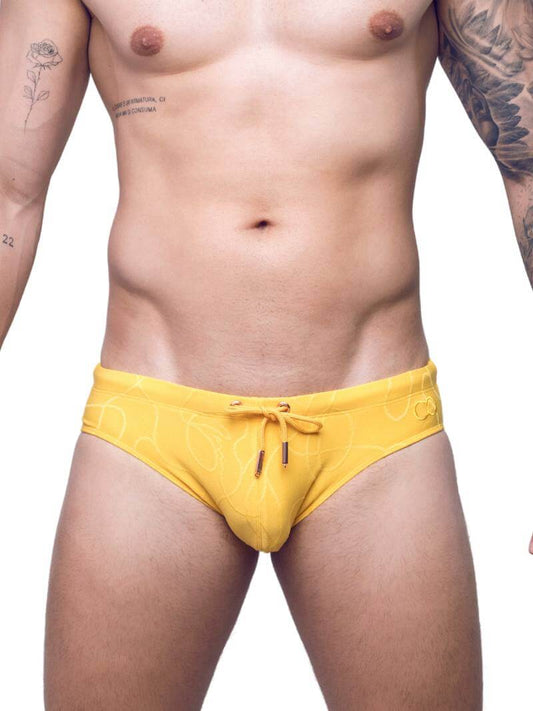 2eros V10 Textured Swim Brief in Yellow