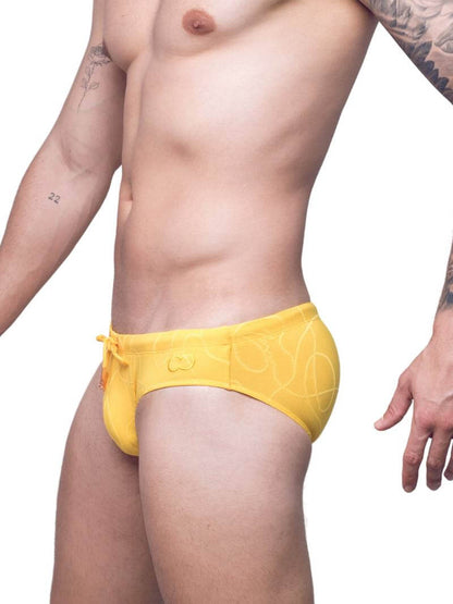 2eros V10 Quality Textured Feel Swim Brief in Yellow
