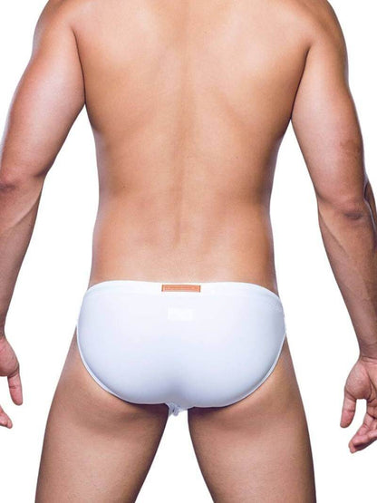 Mens Super Low Cut Swimming Briefs in White