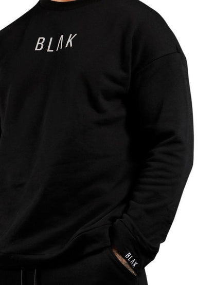 Mens BLAK Oversized Sweater, Reflective Logo