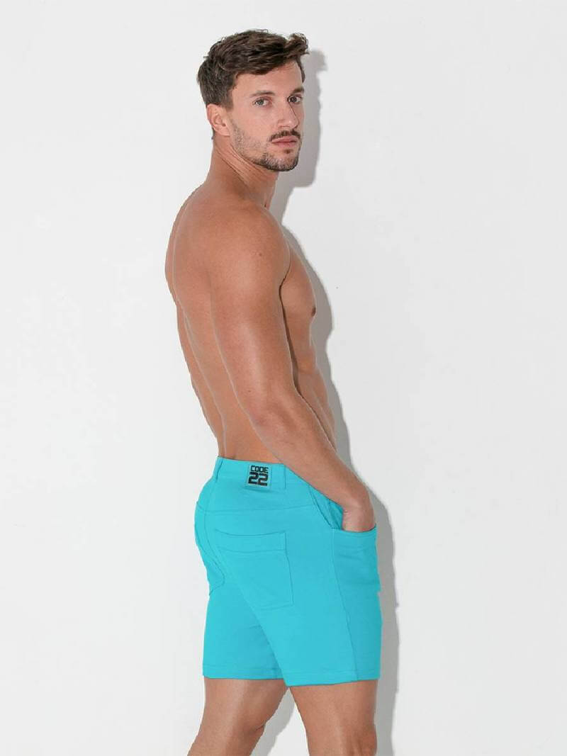 CODE22 Men's Designer Mid-Thigh Pocket Short