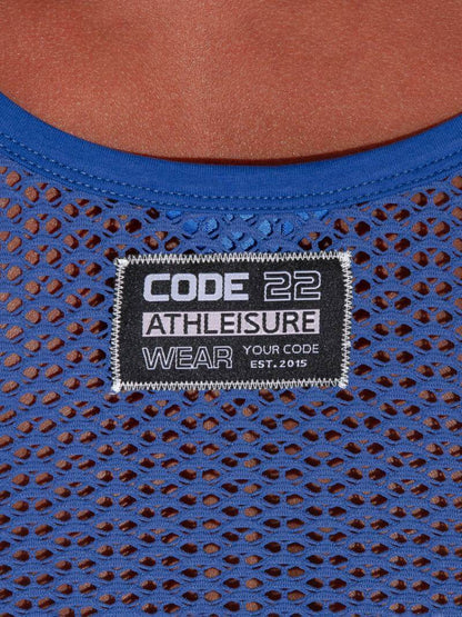 CODE22 Men's Openwork Vest: Jacquard Pattern, Racerback
