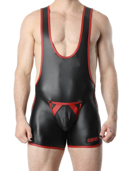 Mens CellBlock13 Anti-Chrome Vegan Leather Singlet with Removable Pouch