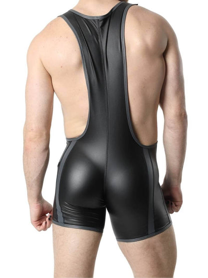 Mens CellBlock13 Anti-Chrome Vegan Leather Singlet with Removable Pouch
