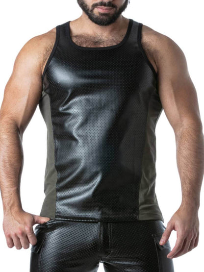 Locker Gear Punch Hole Peforated Vegan Leather Vests