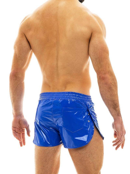 Mens MODUS VIVENDI PVC Vinyl Short with Buttoned Side
