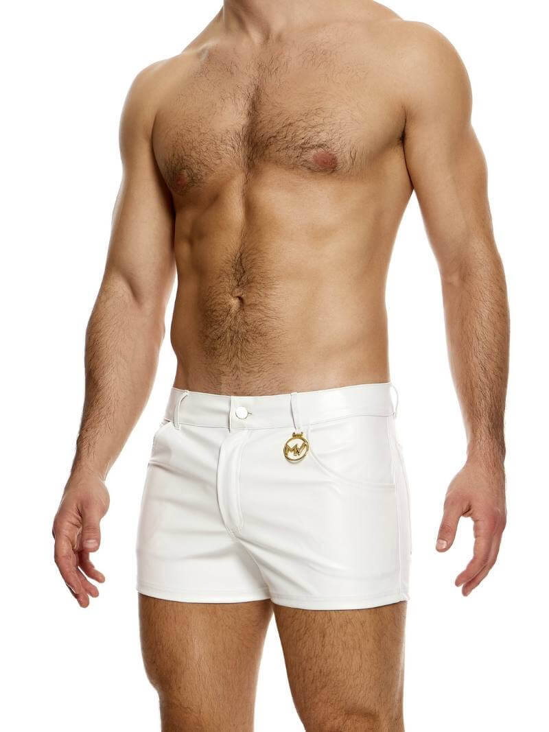 Mens MODUS VIVENDI Leather Look 5 Pocket Short