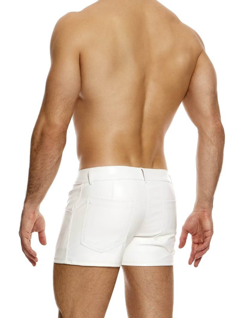 Mens MODUS VIVENDI Leather Look 5 Pocket Short