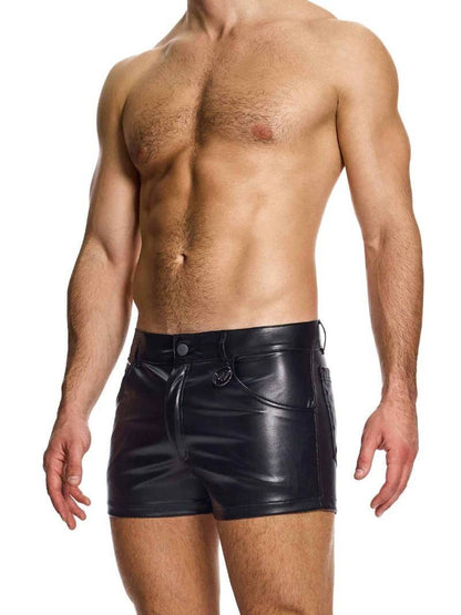 Mens MODUS VIVENDI Leather Look 5 Pocket Short