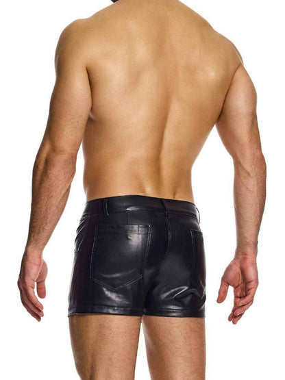Mens MODUS VIVENDI Leather Look 5 Pocket Short