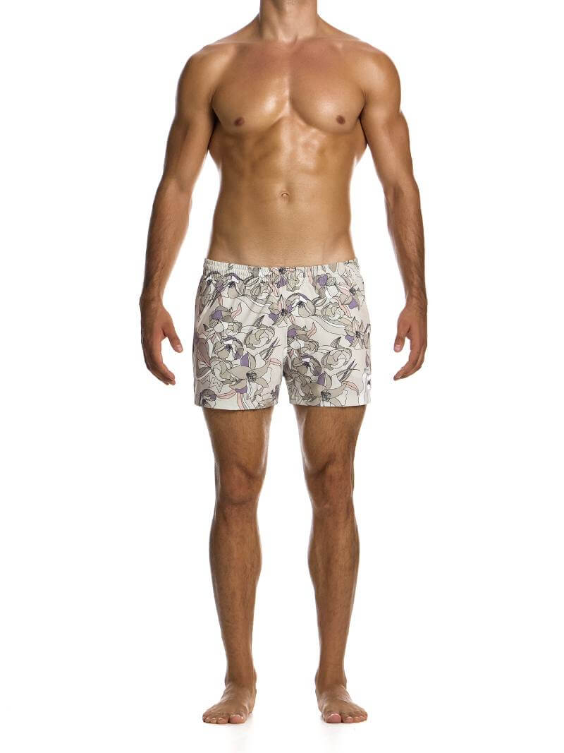 Mens MODUS VIVENDI Art Nouveau Swim Shorts: Short Leg & Pockets