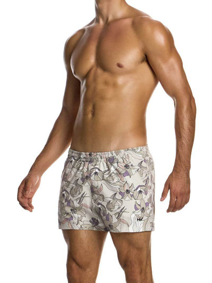Mens MODUS VIVENDI Art Nouveau Swim Shorts: Short Leg & Pockets