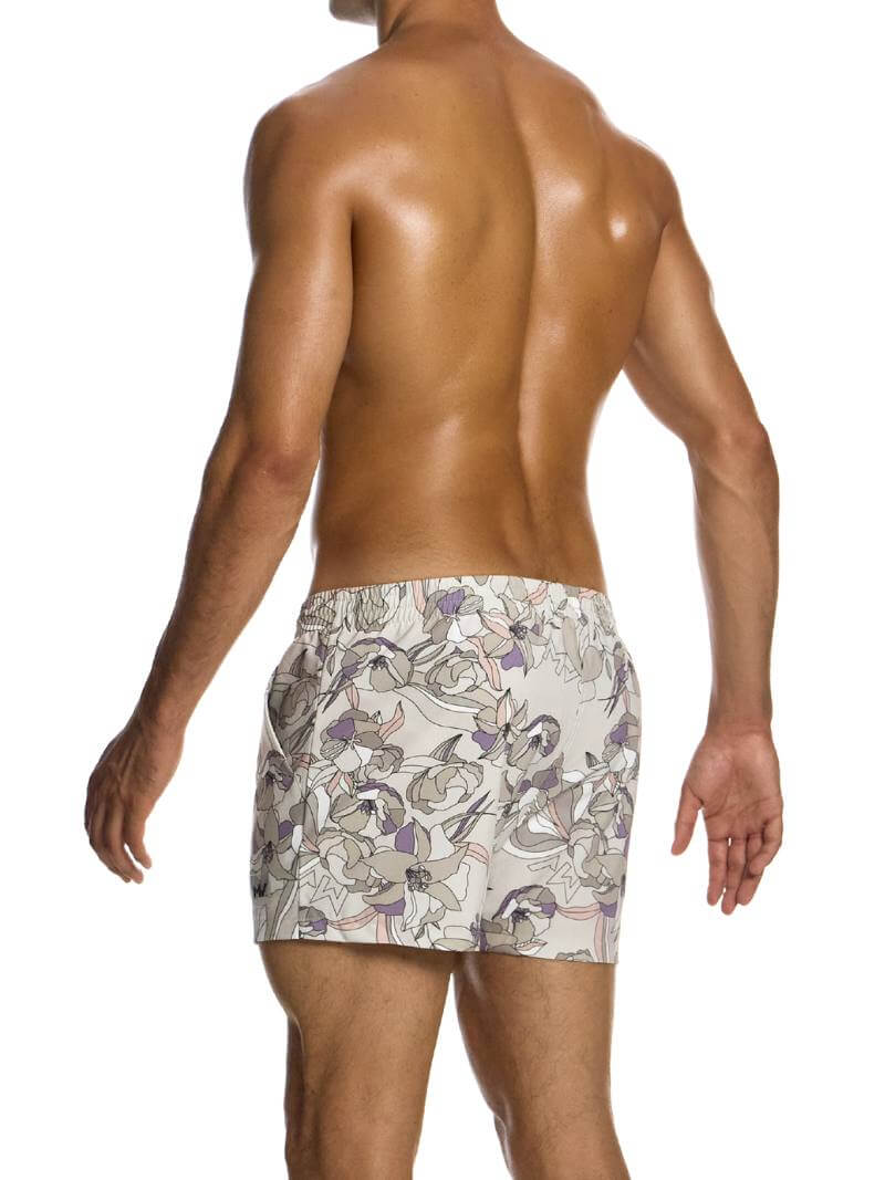 Mens MODUS VIVENDI Art Nouveau Swim Shorts: Short Leg & Pockets