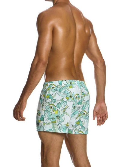 Mens MODUS VIVENDI Art Nouveau Swim Shorts: Short Leg & Pockets