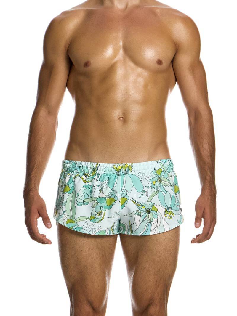 Mens MODUS VIVENDI Art Nouveau Jogging Cut Swimwear Shorts