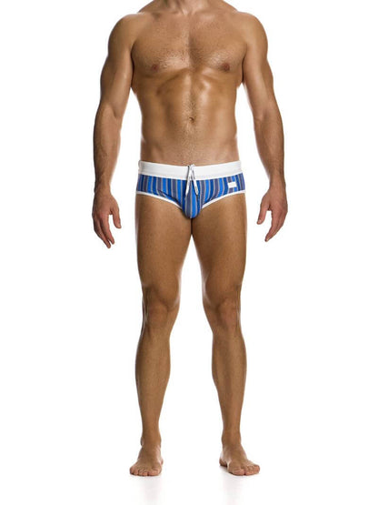 Mens MODUS VIVENDI Striped Eco Swim Brief