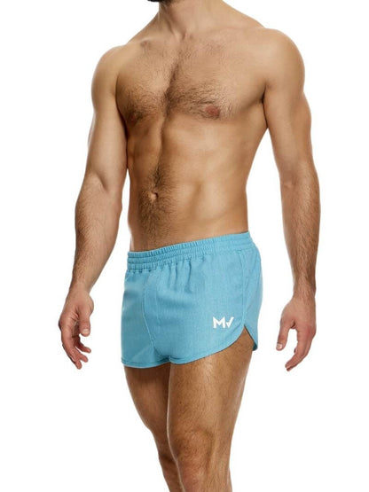Mens MODUS VIVENDI Lightweight Linen Short, Curved Leg Jogging Style