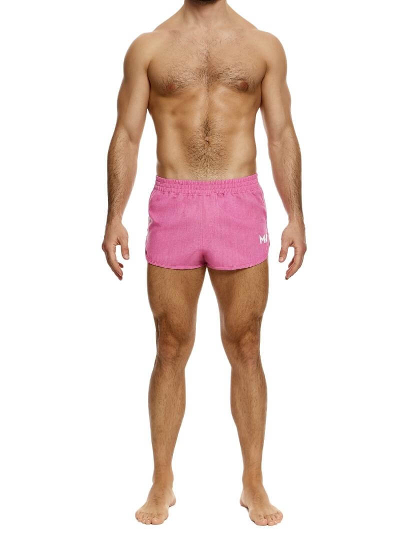 Mens MODUS VIVENDI Lightweight Linen Short, Curved Leg Jogging Style