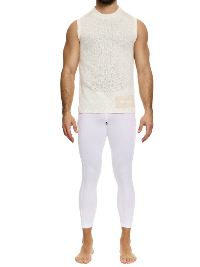 Mens MODUS VIVENDI Plain Knit Vest: Smart Design, Semi-Turtle Neck, Long Length