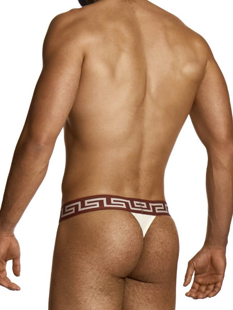 Man wearing a thong with a white background