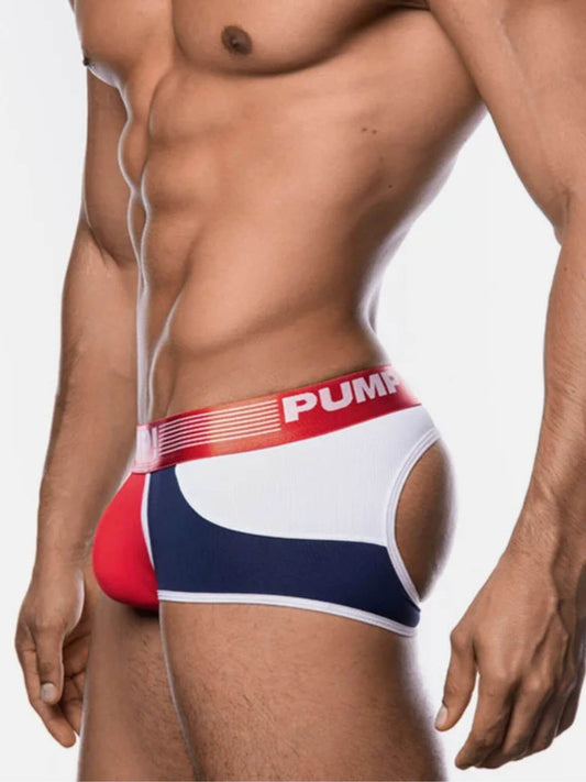 Mens underwear with Pump! branding on a plain background