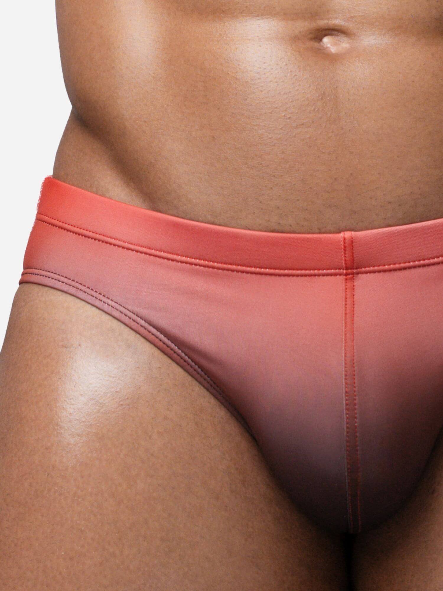Red men's underwear on a plain background