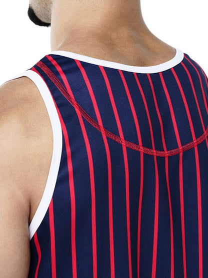 Mens PUMP Navy Striped Tank Top