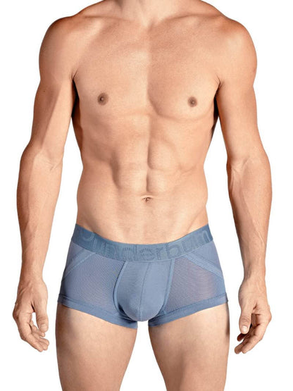 Mens RounderBum Trunk with Anatomic Long Pouch, Light Blue