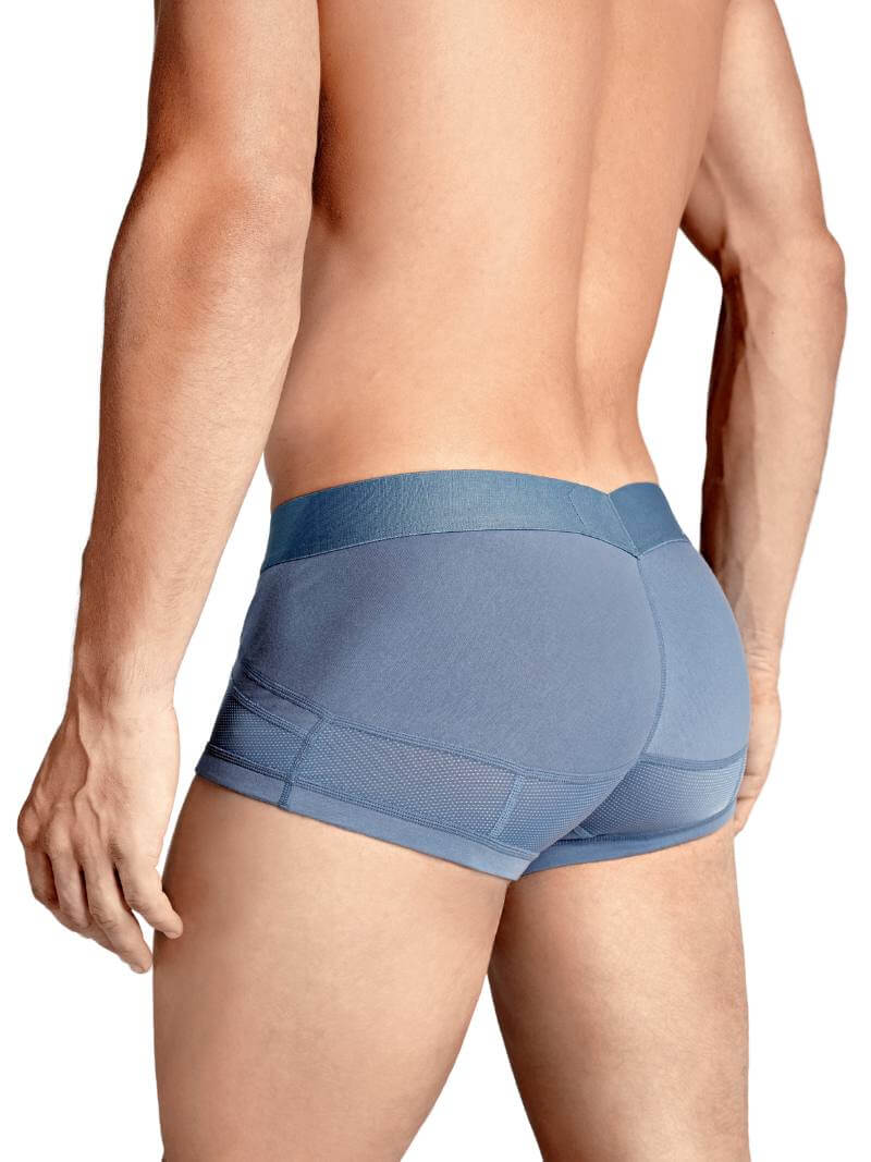 Mens RounderBum Trunk with Anatomic Long Pouch, Light Blue