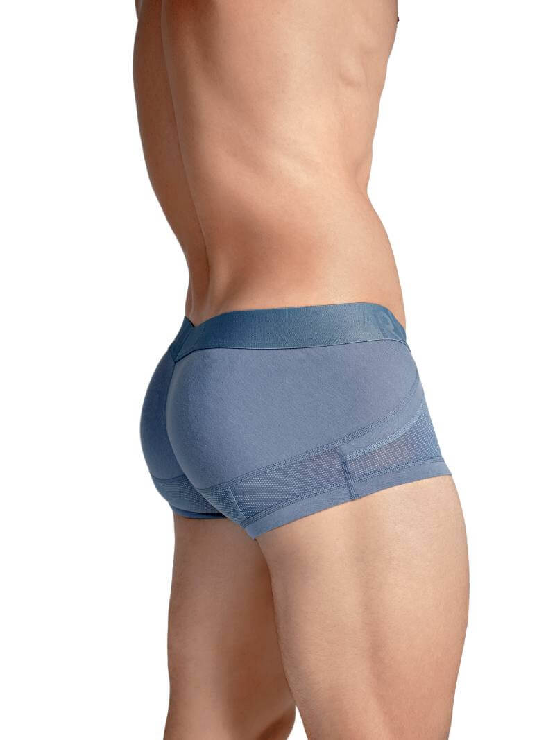 Mens RounderBum Trunk with Anatomic Long Pouch, Light Blue