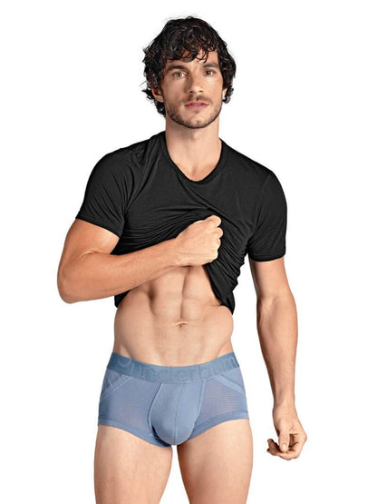 Mens RounderBum Trunk with Anatomic Long Pouch, Light Blue