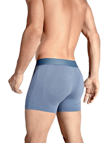 Mens Rounderbum Enhancing & Reshaping Boxer Brief with Padded Bum and Pouch, Light Blue