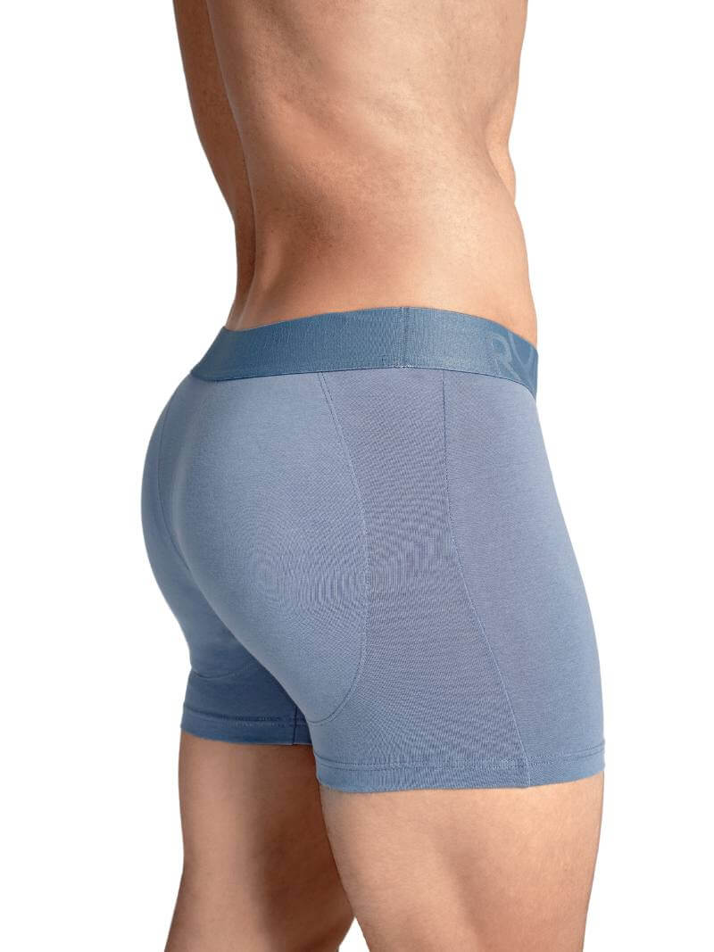 Mens Rounderbum Enhancing & Reshaping Boxer Brief with Padded Bum and Pouch, Light Blue