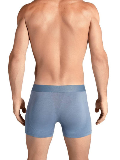 Mens RounderBum Boxer Brief with Bum Reshaping Padding, Light Blue