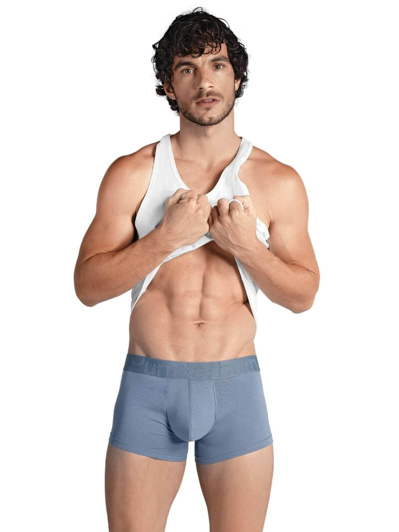 Mens RounderBum Enhancing & Reshaping Trunk with Padded Bum and Pouch, Light Blue