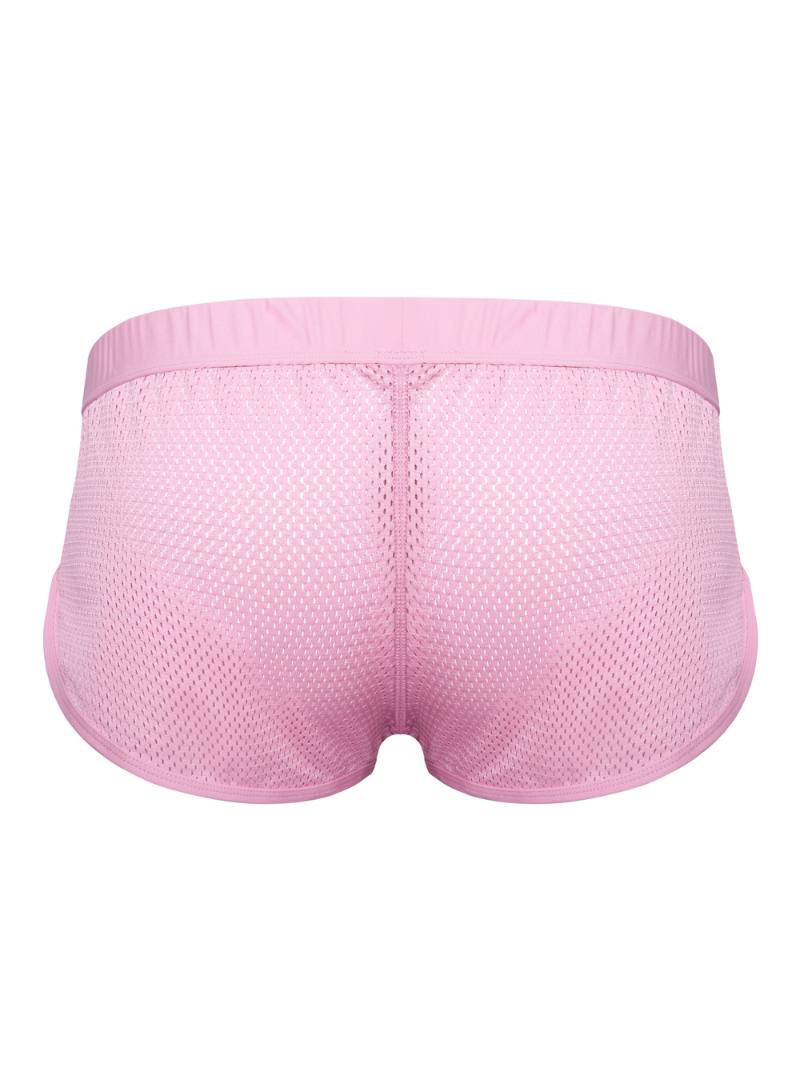 Pink mesh underwear on a white background