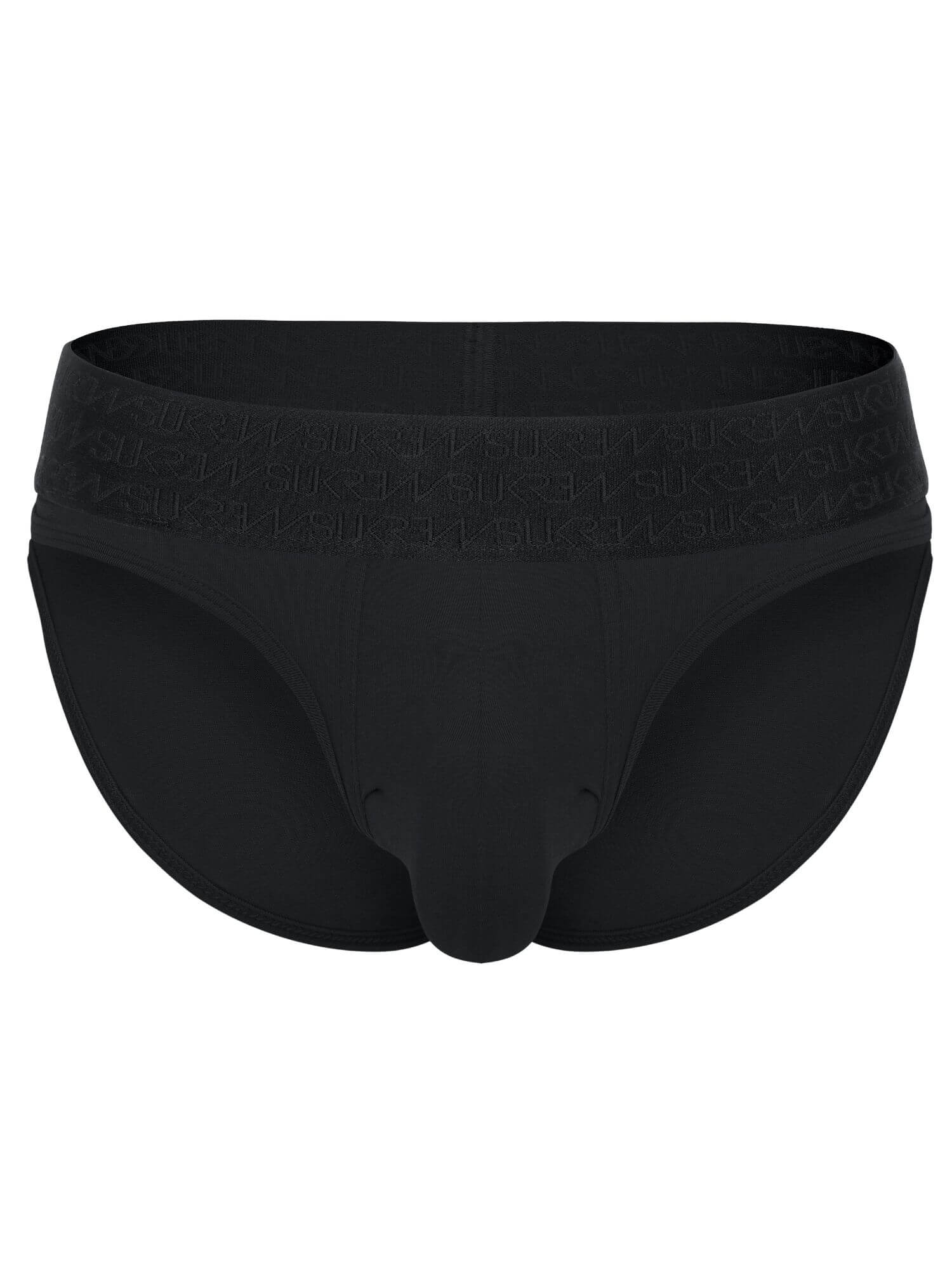 Black men's underwear on a white background
