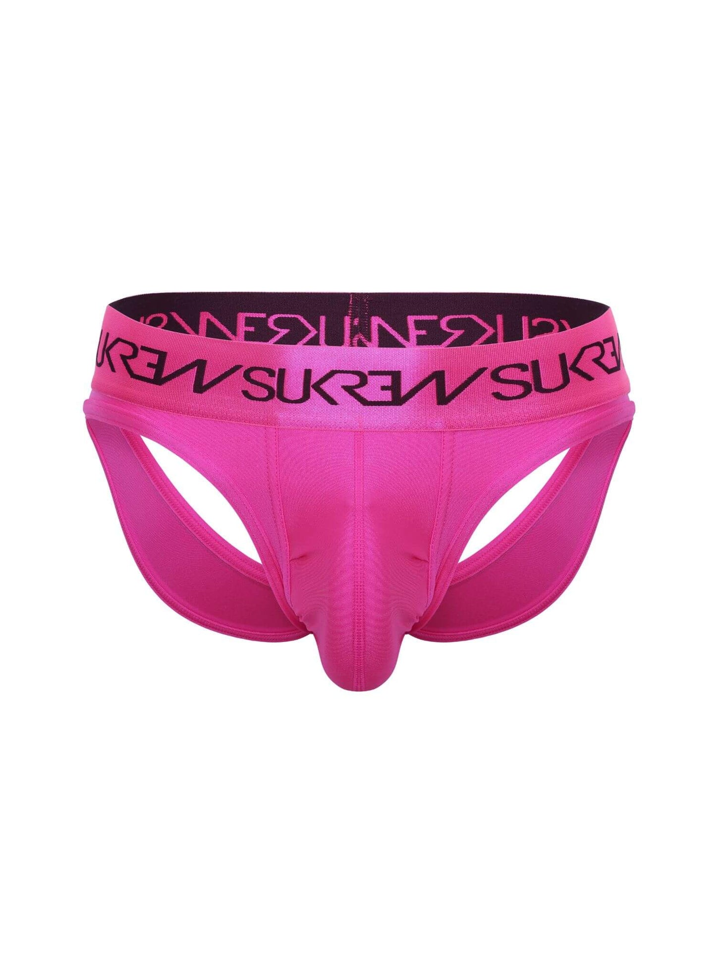 Pink men's underwear with brand logo on a white background