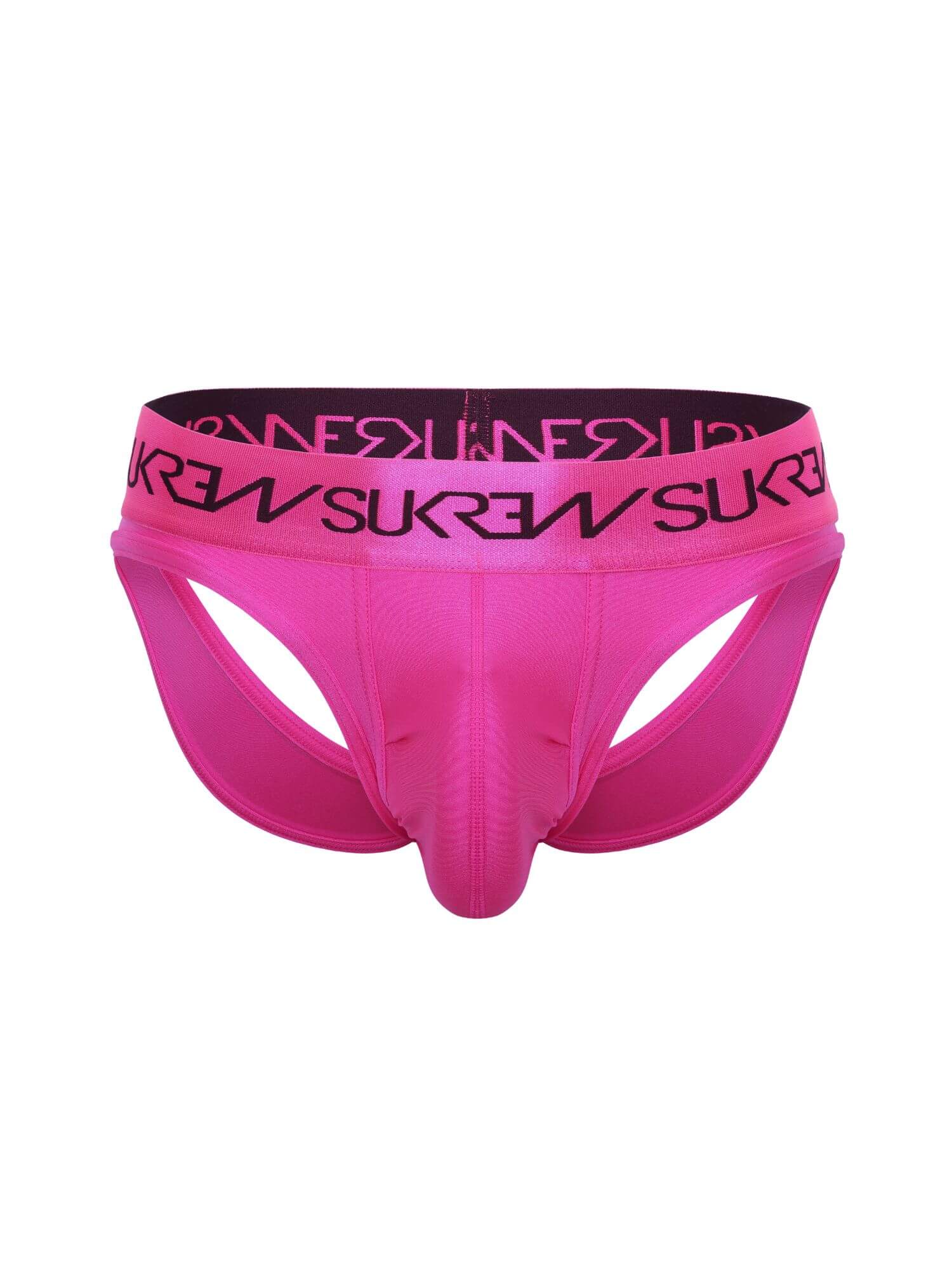 Pink men's underwear with brand logo on a white background