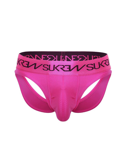 Pink men's underwear with brand logo on a white background
