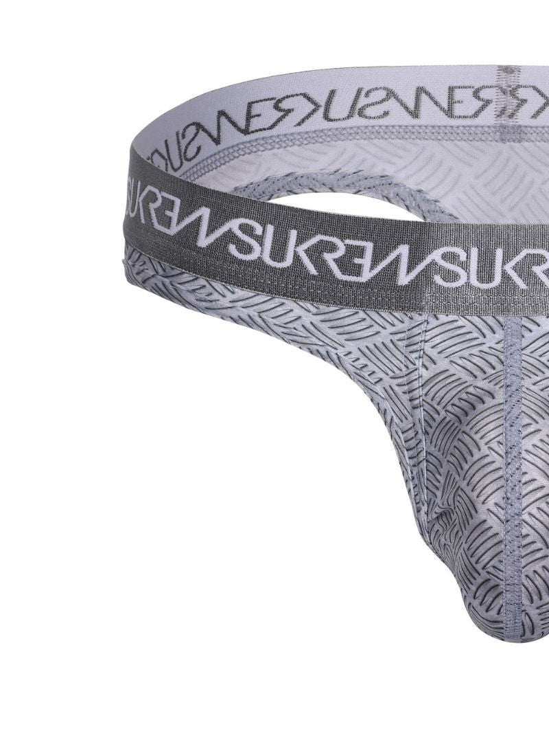 Gray men's underwear with brand logo on a white background