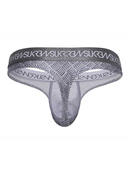 Gray men's underwear with brand logo on a white background